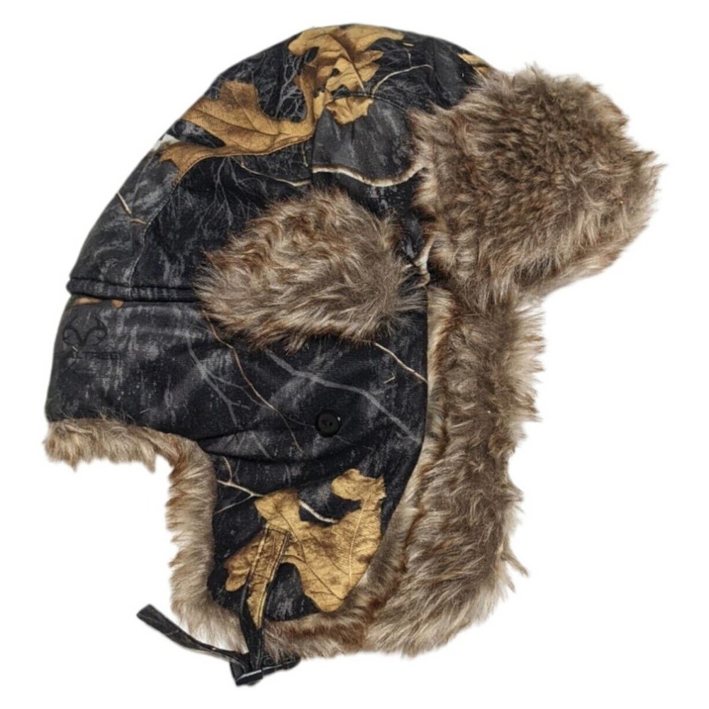 Green Camo Aviator Bomber Faux Fur Winter Ski Trooper Trapper Ear Flap Hat Cap